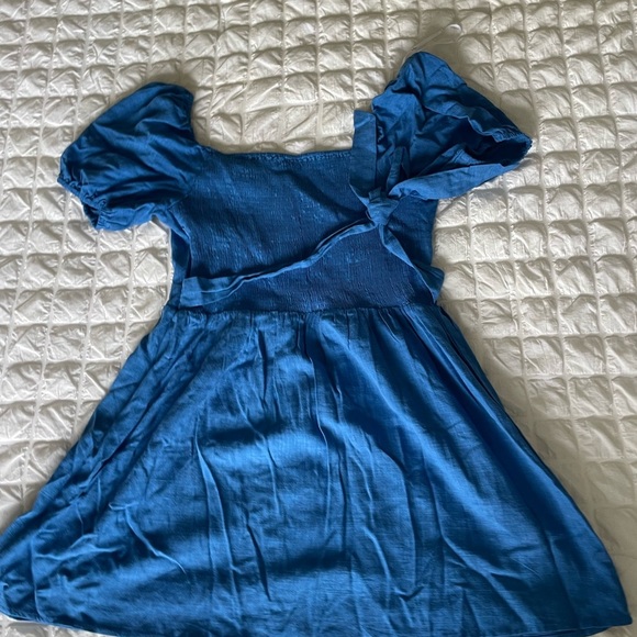 Lulu's Azure Puff Sleeve Linen Blend Mini Dress - Picture 7 of 12